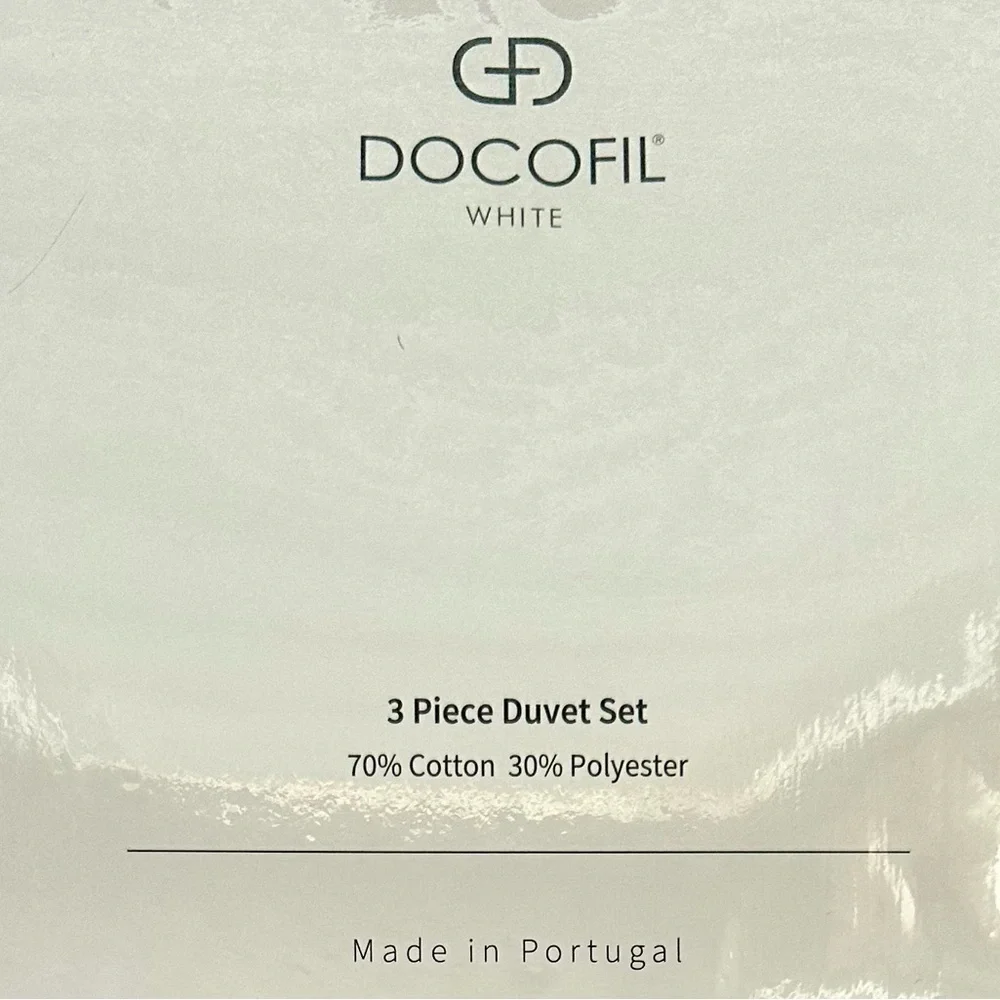 🎁Docofil White 3 Piece Duvet Set - Textured Pastel Pink/Mauve - King Size Cotton